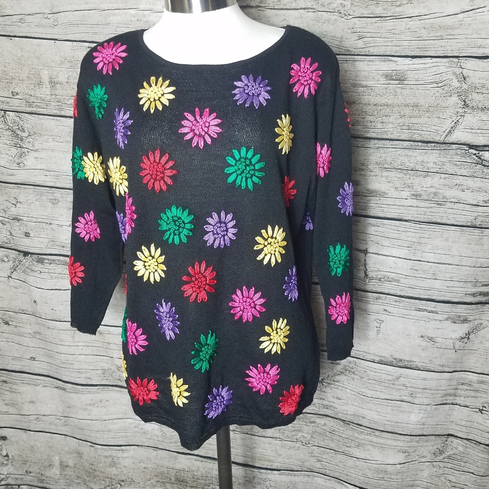 Catherine Stewart Embroidered Sweatshirt Size XL.Pit to pit approx:  20.5 inch